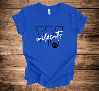 WC Wildcats Outline W Script (+ options)