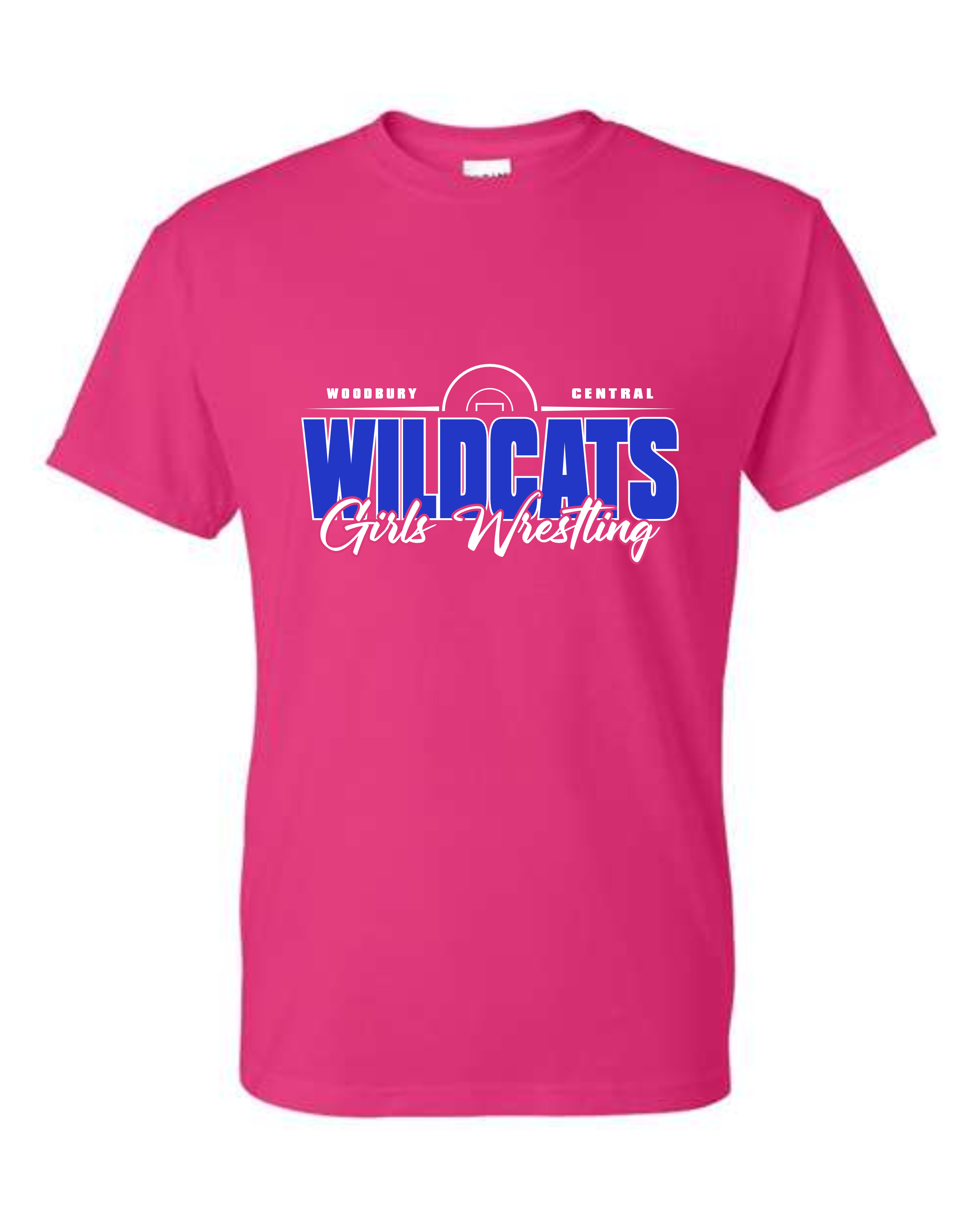 Woodbury Central Girls Wrestling - Design #2 - Dark Pink Apparel (+ options)