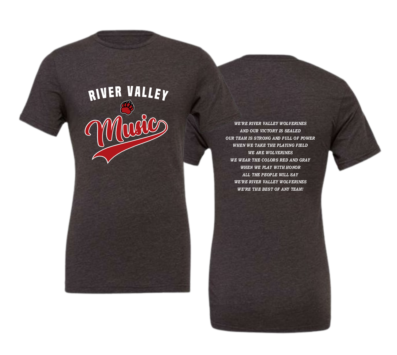 R-V Music Boosters Fundraiser - Dark Grey Heather - River Valley Day (+ options)