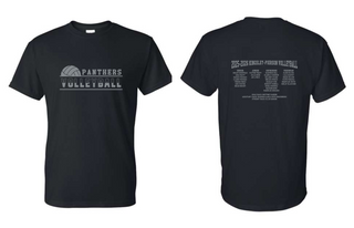 Kingsley-Pierson Volleyball - Black Apparel With Back Roster (+ options)