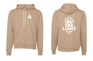 Be The Light - Tan - Bella+Canvas Hooded Sweatshirt (generic church)