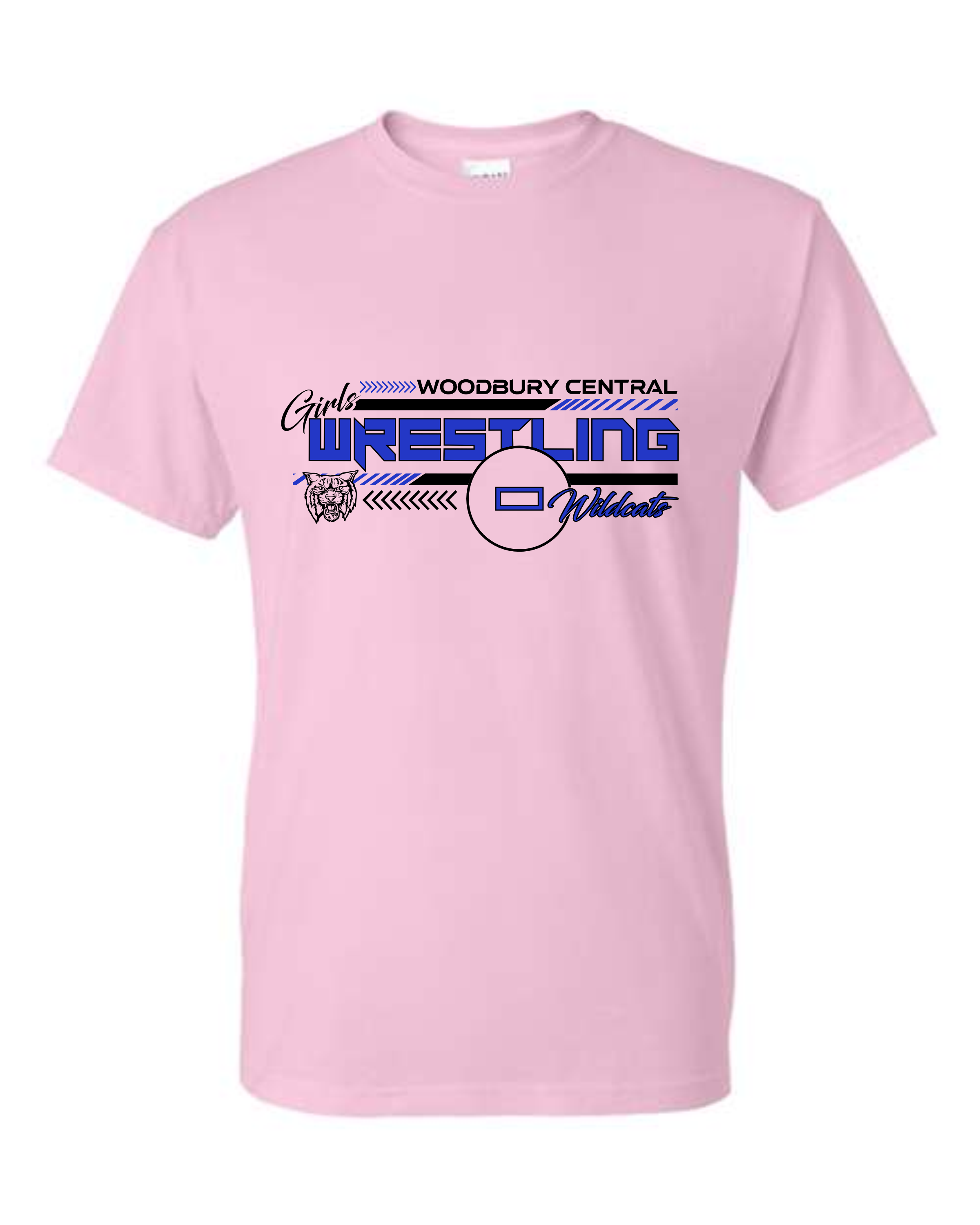 Woodbury Central Girls Wrestling - Design #1 - Light Pink Apparel (+ options)