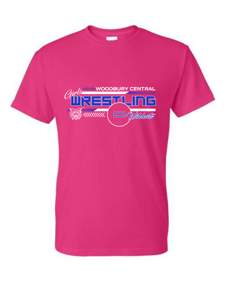 Woodbury Central Girls Wrestling - Design #1 - Dark Pink Apparel (+ options)