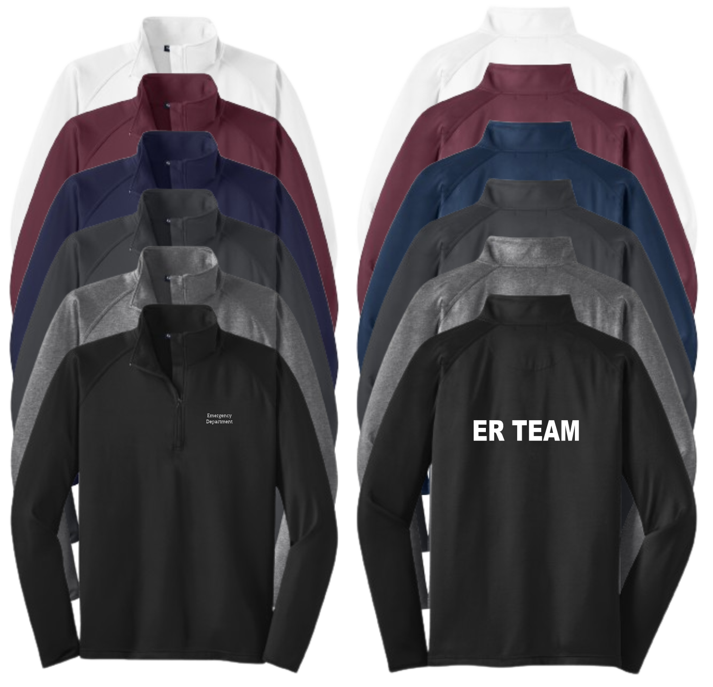 Emergency Department ER Team Mens 1/4 Zip Pullover (+ options)