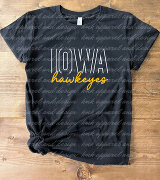 Hawkeyes Iowa Block Outline Script (+ options)