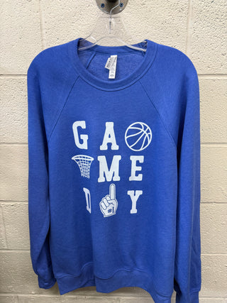 Winter Clearance - Royal Gameday Crewneck Sweatshirt - Adult Large
