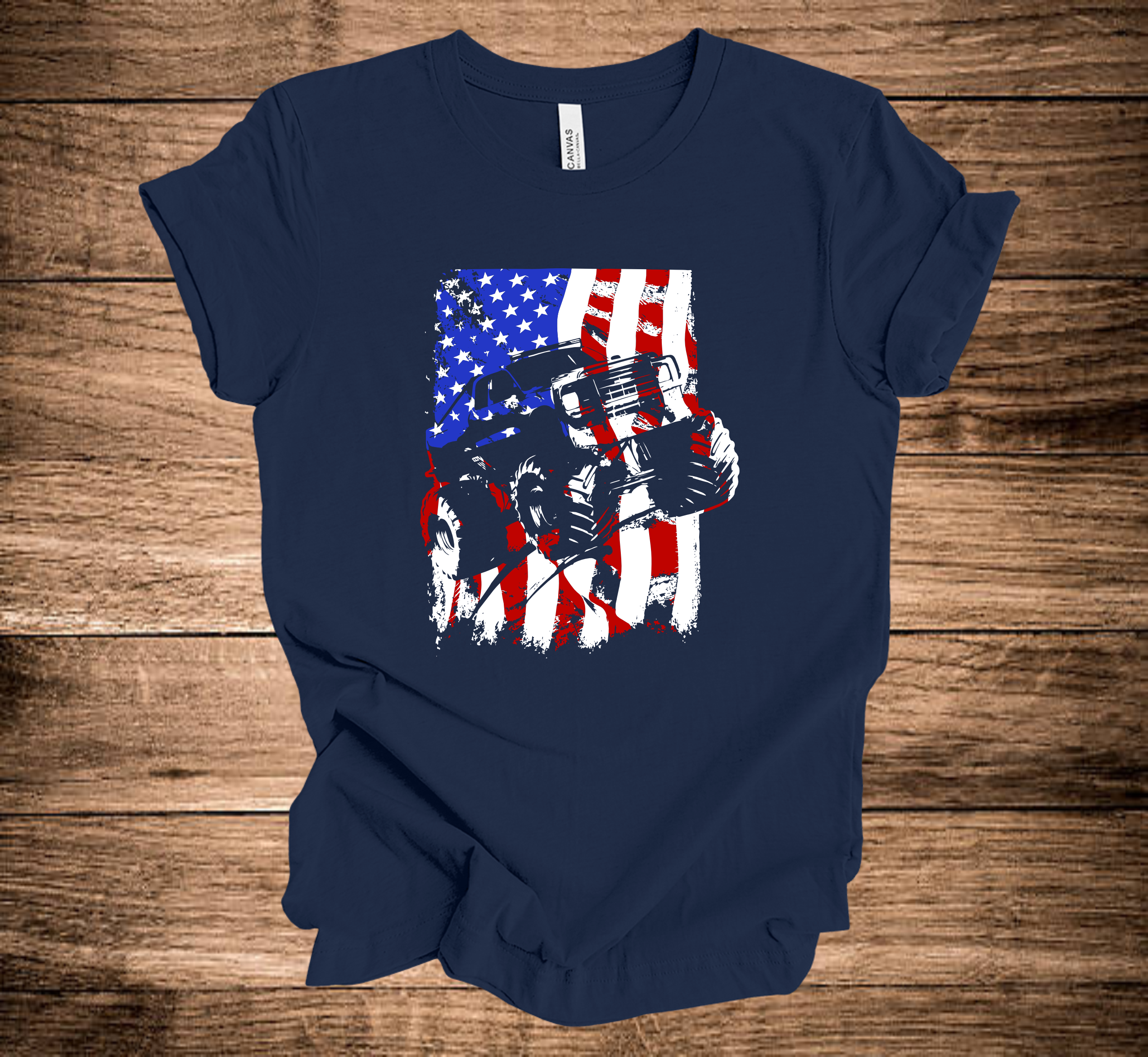 KMK Design Monster Truck USA Flag - Navy Apparel (+ options)
