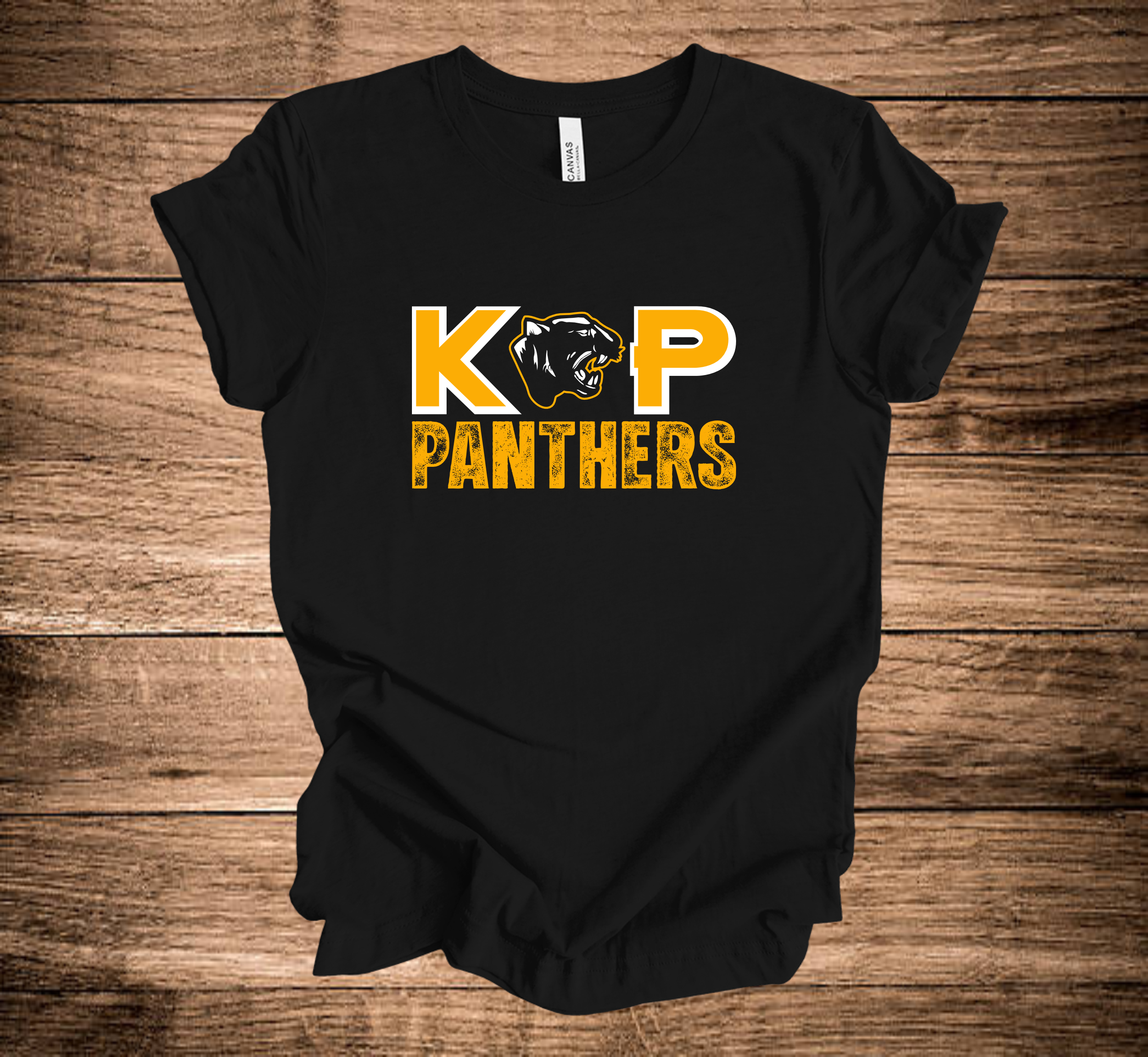 KP Panthers Head Middle Grunge On Black (+ options)