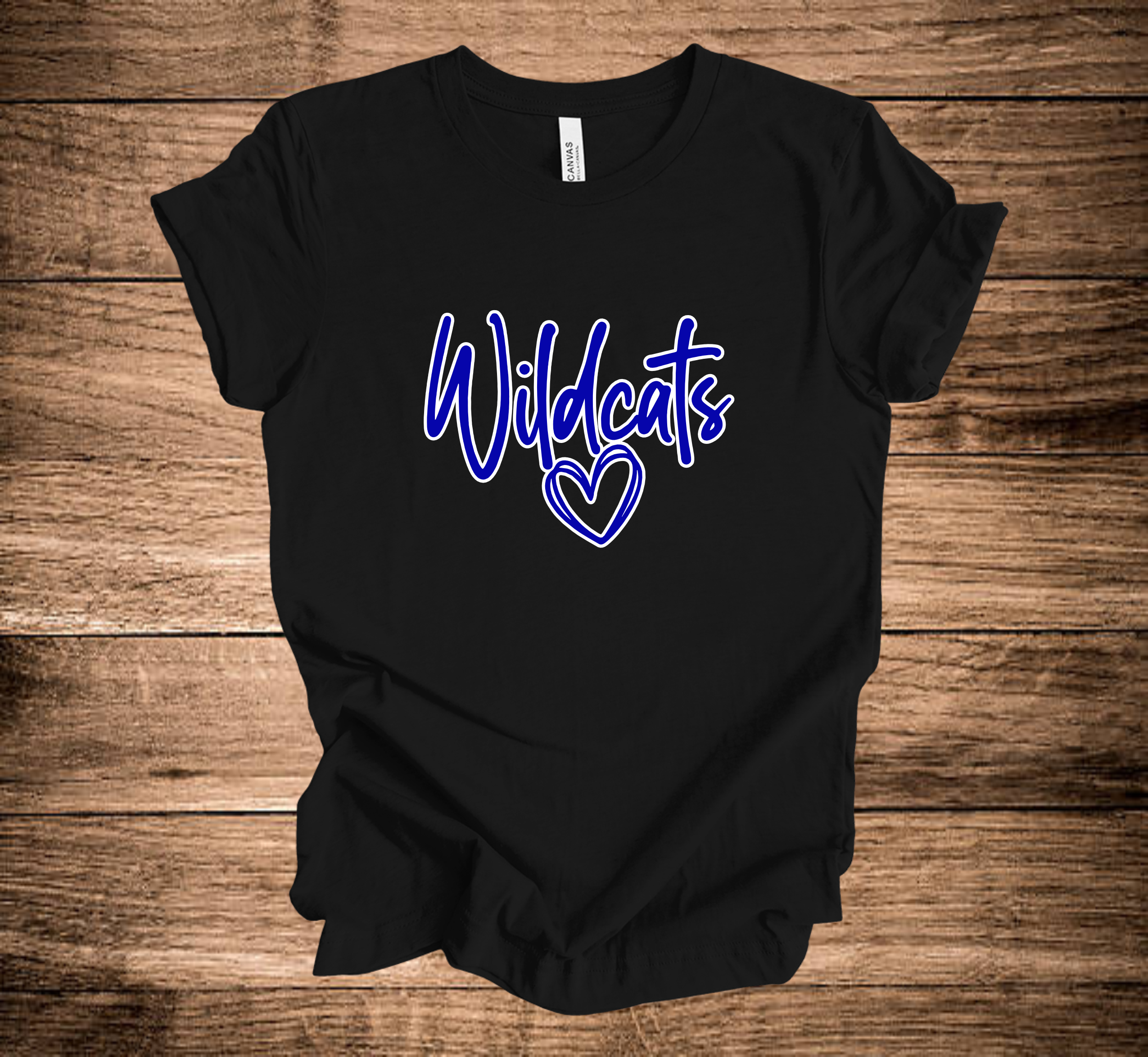 WC Wildcats Script Over Heart (+ options)