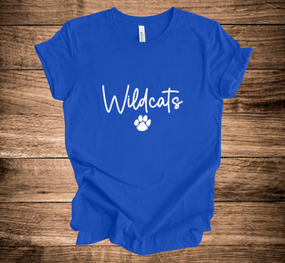 WC Wildcats Script Over Paw (+ options)
