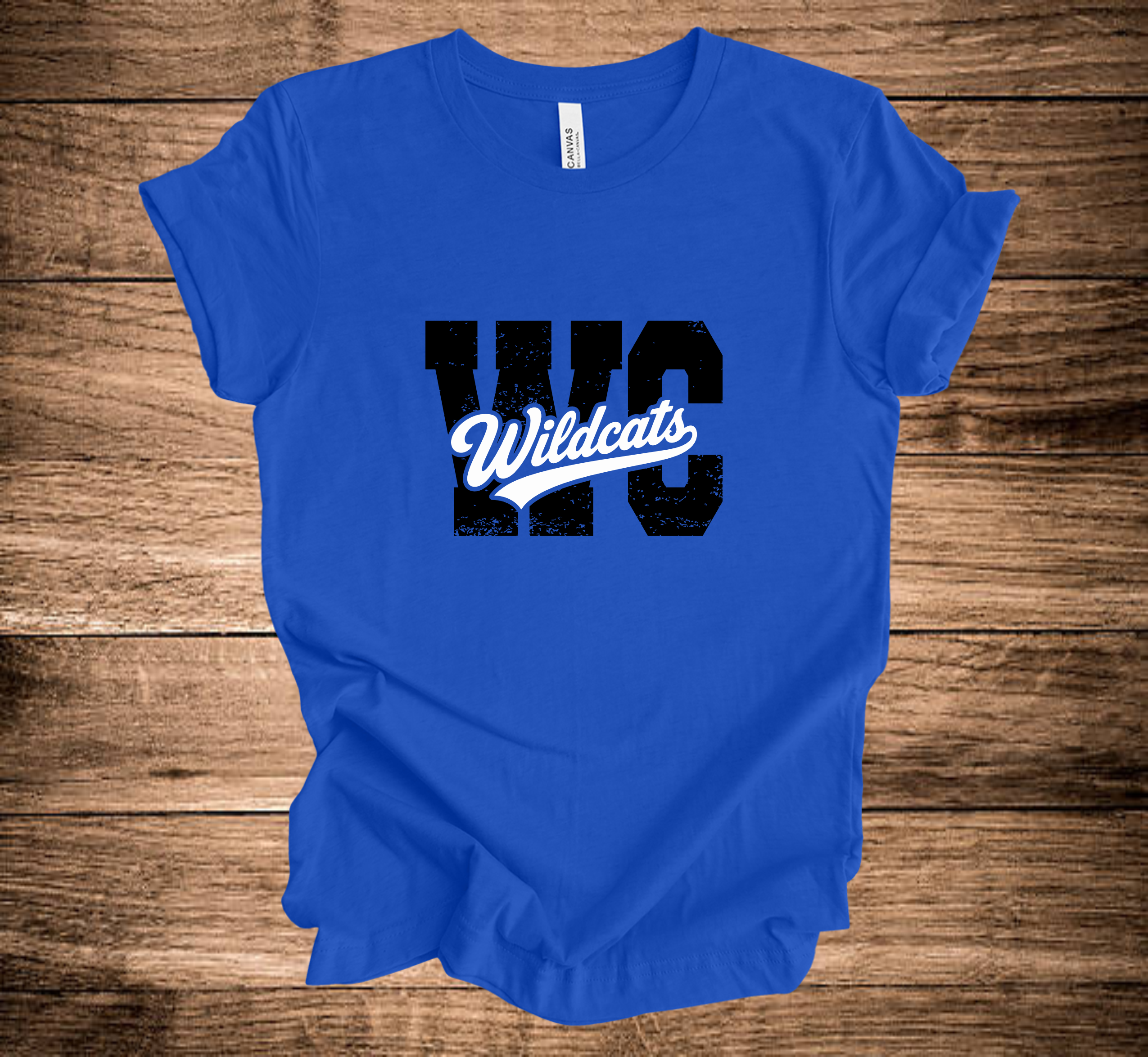 WC Wildcats Script Through Block Distressed (+ options)