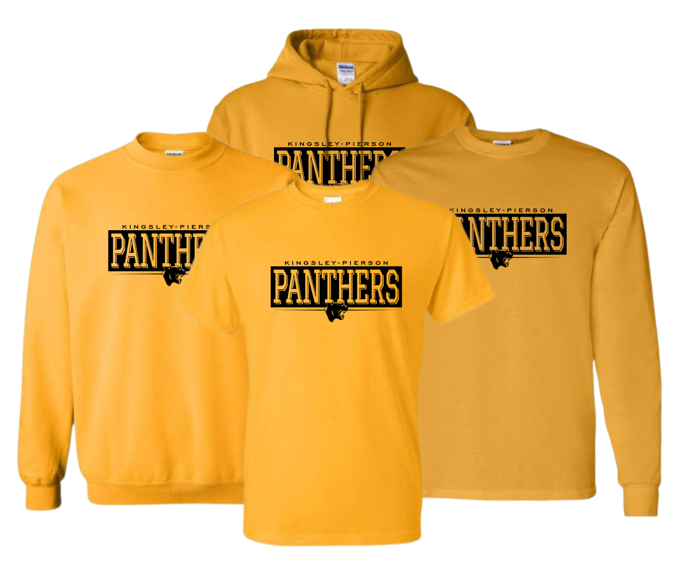 Kingsley-Pierson Staff Wellness Wednesday - Gold Apparel (Gildan, Sport Tek & Bella Options)