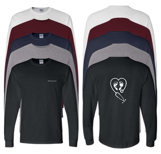 OB Postpartum Stethoscope Heart Cotton Long Sleeve T-Shirt (+ options)