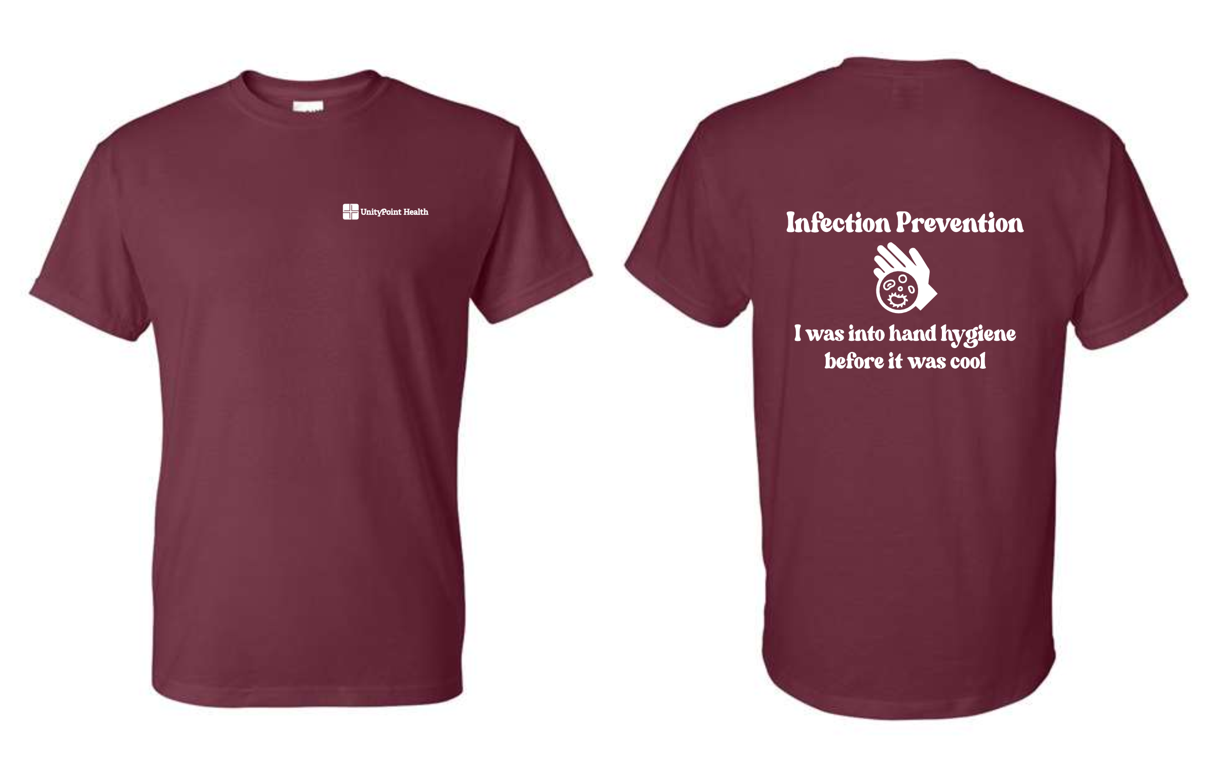 UnityPoint Infection Prevention - Maroon Apparel Options - Design #1