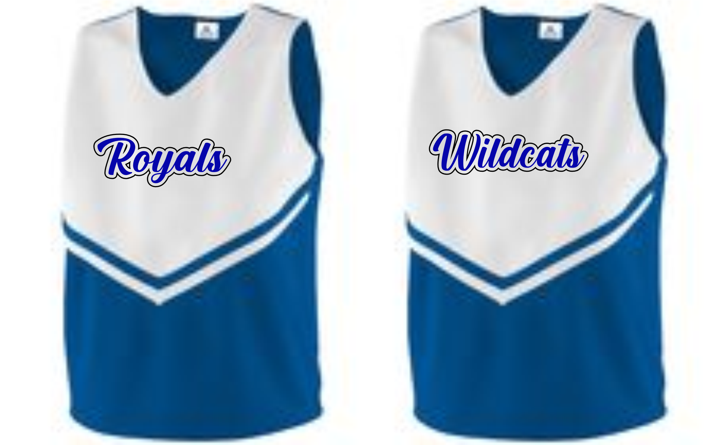 Cheer Uniforms - Royal w/ mascot name of your choice