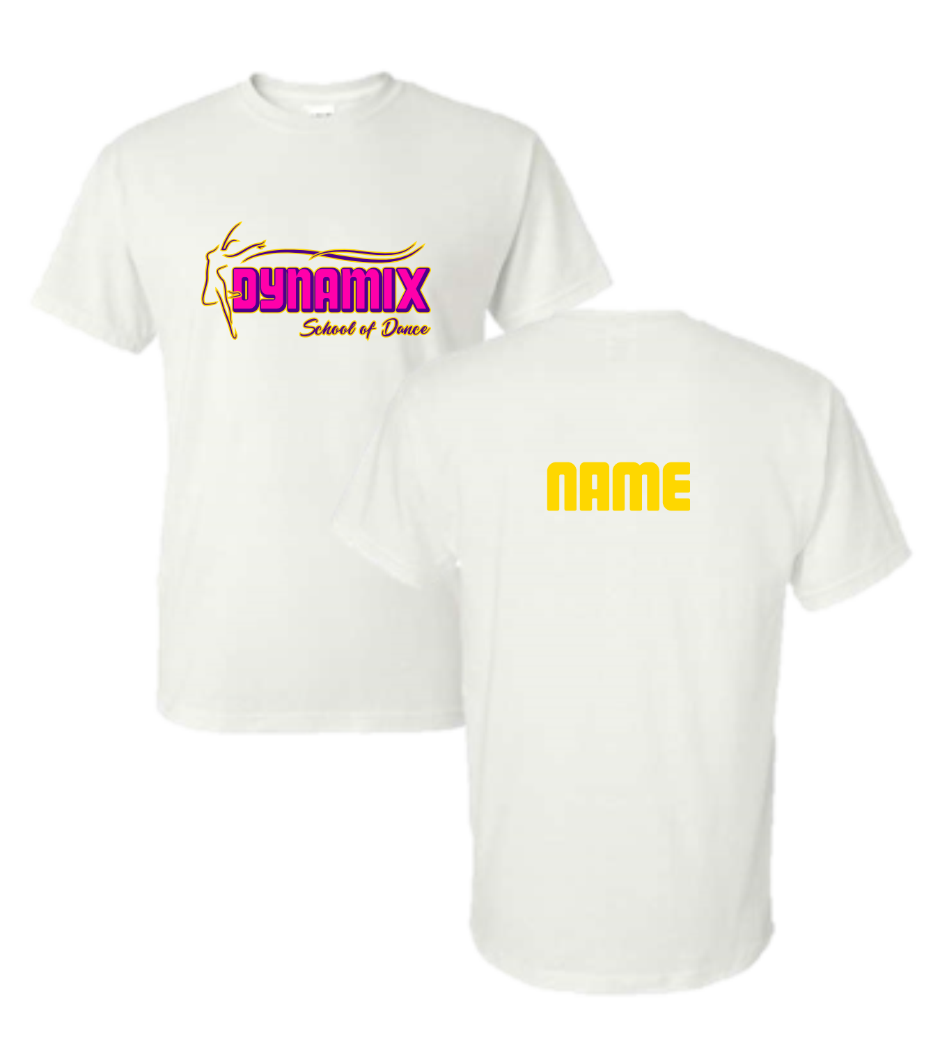 Dynamix School of Dance - White Apparel (Logo #1)