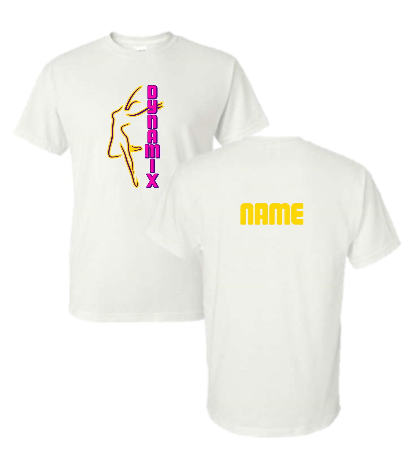 Dynamix Dance Apparel - White - Vertical Logo (+ options)