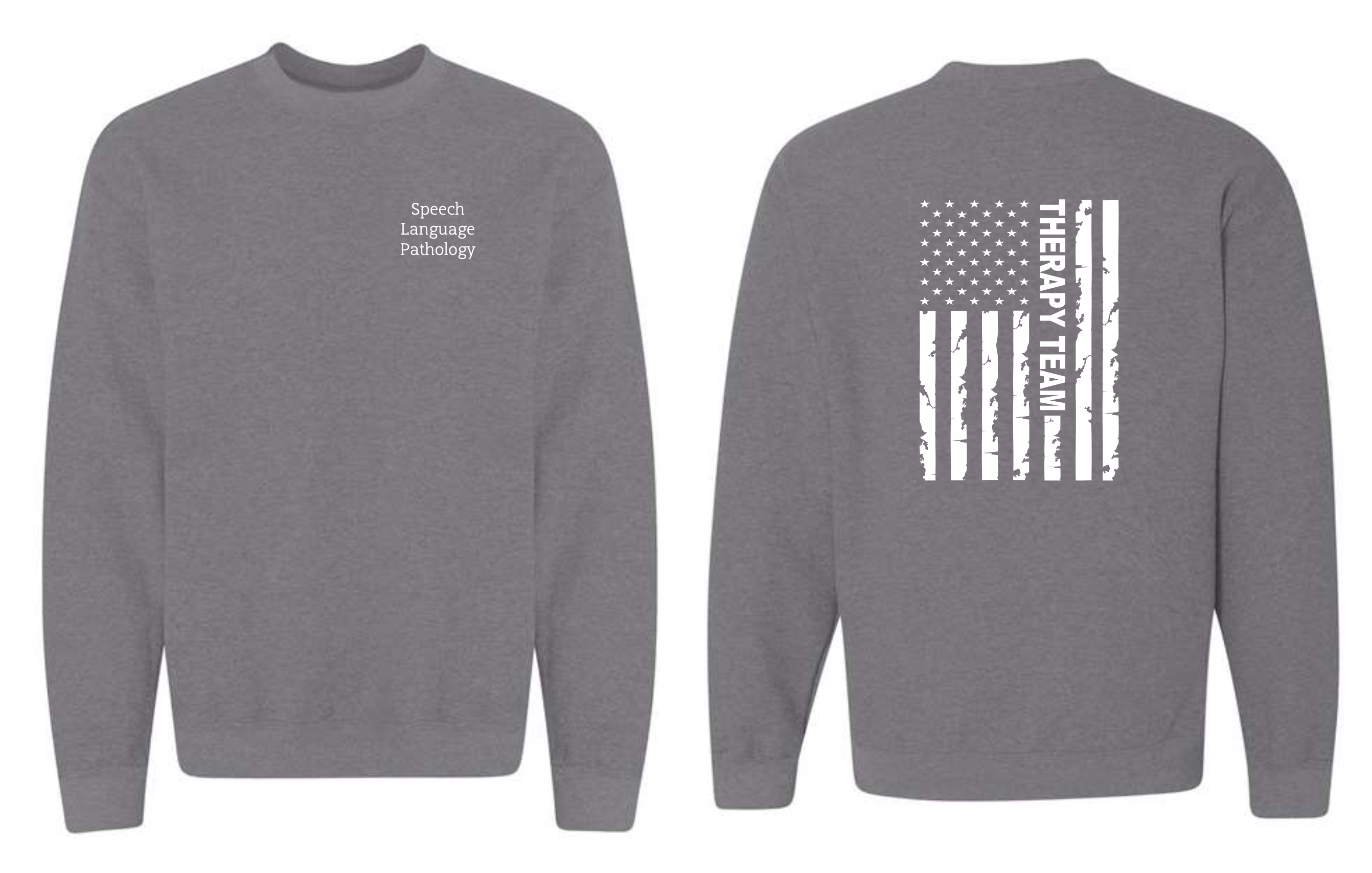 PHW - Speech Language Pathology Flag - Cotton Crewneck Sweatshirt